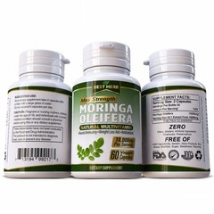 Organic Moringa Oleifera Leaf Supplement 60 PILLS Natural Immunity Weigh Loss