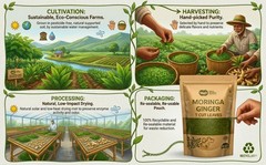 Moringa Tea with Ginger 8 oz, Boost Immunity, Aid in Digestion(1 Pack)