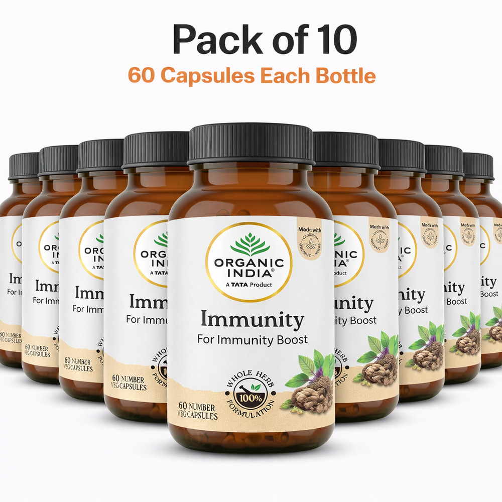 Organic India Immunity 60 Veg Capsules Ayurvedic Herbal Wellness 10 Pack