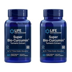 2 PACK of Extended Lifespan super biological curcumin extract 400mg, 60capsules