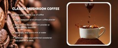 Mushroom Coffee, Instant Mushroom Coffee with Cordyceps, Reishi, King Trumpet,
