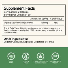 GRAVIOLA SOURSOP 1000 MG 3 BOTTLES PURE PER SERVING BOOSTER 360 CAPSULES ANNONA