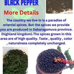 Black pepper. powder & peppercorns 100% Organic Ceylon Spice. Sun Dried