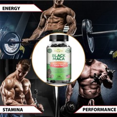Black Maca Capsules, 1000mg, Enhance Sex Drive, Boost Performance 120 Capsules