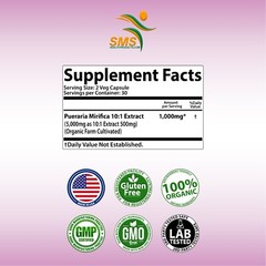 PUERARIA MIRIFICA PILLS 5000mg DIETARY SUPPLEMENT ORGANIC CAPSULES 180 CAPS