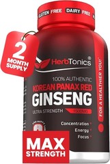 Korean Red Panax Ginseng 1500mg – Energy Supplement for Peak Performance, Foc…
