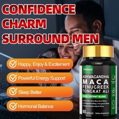 2 pack Black Maca Root Ashwagandha Fenugreek Panax Ginseng, Male Enhancing 120ct