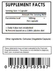 Eucommia Leaf Powder Capsules (500mg Each)