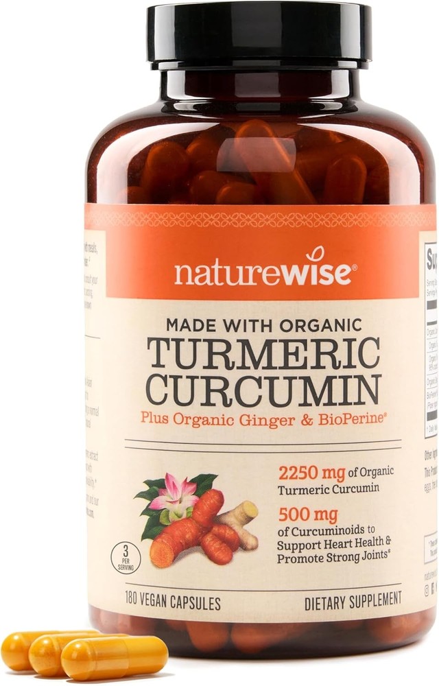 NatureWise Curcumin Turmeric 2250mg – 95% Curcuminoids 180 Count (Pack of 1)