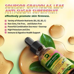 Graviola Soursop Leaf Extract liquid Drops Supports Immune Boost 60ml-300ml