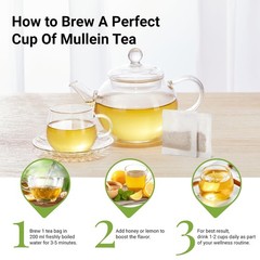 Mullein Tea Bags For Lung Cleanse Herbal Leaf of Flowers Detox Enhance Immune
