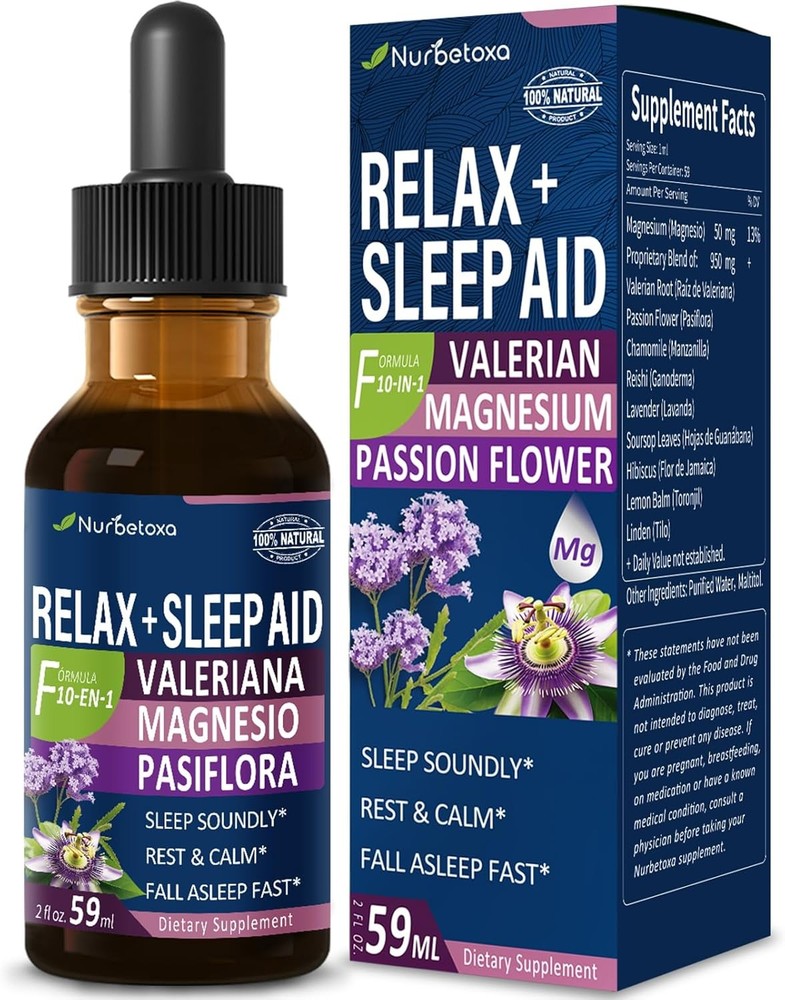 Valerian Root Sleep Aid Drops, Gotas de Glicinato y 2 Fl Oz (Pack of 1)