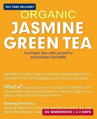 Organic Jasmine Green Tea Bags 100 Count Individually Wrapped | Lower Caffeine |