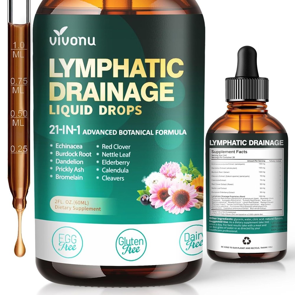 21 in 1 Lymphatic Drainage Supplements Drops Natural Immune System Support 2