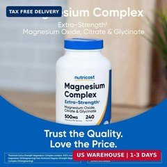 Magnesium Complex Extra Strength 500mg, 240 Capsules, Gluten Free | Ma