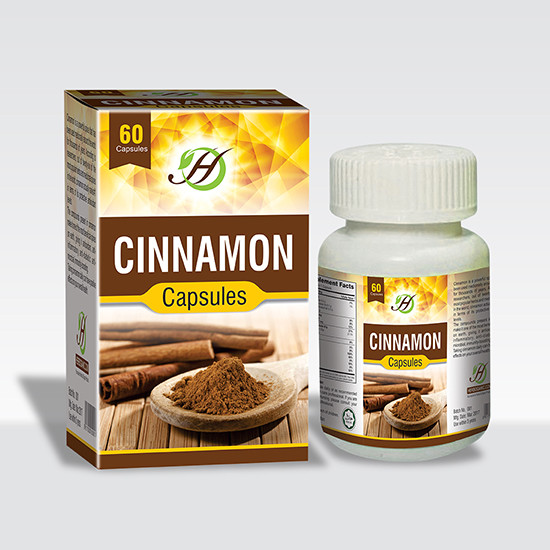 Cinnamon Capsules – 60 Capsules Bottle – Dietary Supplement Spice Antioxidant