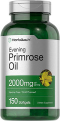 Evening Primrose Oil Capsules 2000mg, 150 Softgels Cold Pressed Non-GMO Horbaach