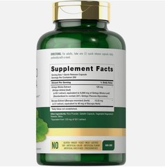 Ginkgo Biloba 6000mg | 200 Capsules | Non-GMO, Gluten Free | by Carlyle