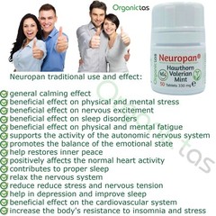 NEUROPAN Hawthorn Valerian Mint Tablets Natural Anxiety Sleep Aid & Anti Stress