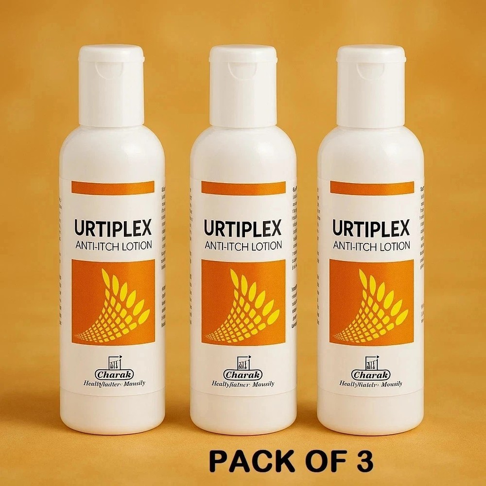 Charak Urtiplex Anti‑itch Lotion 3×100 mL Relief Urticaria & Skin Irritation K5