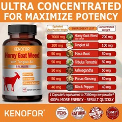 60pcs Natural Testosteron Booster Ginseng Maca Tribulus Horny Goat Weed