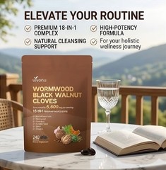2Pk Wormwood Black Walnut Cloves 6600mg 18-in-1 Detox Softgels 480 Ct