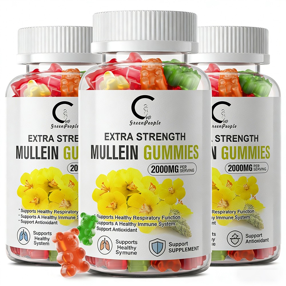 3X Mullein Leaf Gummies 2000mg Support Respiratory System Health Lung Cleansing