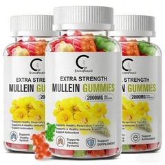 3X Mullein Leaf Gummies 2000mg Support Respiratory System Health Lung Cleansing