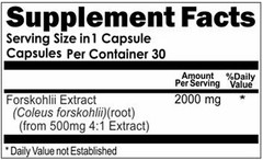 FORSKOLIN EXTRACT 2000mg, STANDARDIZE 100% COLEUS FORSKOHLII WEIGHT LOSS