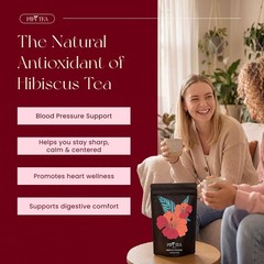 PiPi Tea Organic Hibiscus Tea Bags Caffeine Free Non GMO Vegan 60g