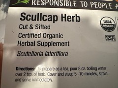 Organic Scullcap Herb, Cut & Sifted, 16 oz 453 g Exp 12/2028-New-US Seller