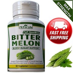 BITTER MELON ORGANIC GOURD PILLS BLOOD SUGAR SUPPORT GLUCOSE LEVELS 60 CAPSULES