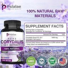 Corydalis Extract Capsules 1000mg – Strong Pain Relief Formula, Veggie, Non-GMO