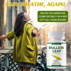 Mullein Leaf Capsules Support Lung Cleanse Respiratory Function 120 Capsules
