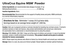 UltraCruz Equine MSM Joint Supplement for Horses, 4 lb, Powder (86 Day Supply)