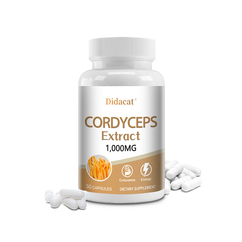 Cordyceps Extract 1000mg Capsules Improve Endurance & Strength Boost Energy