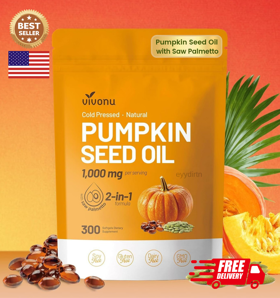 Aceite de Semilla de Calabaza con Saw Palmetto 3000mg Próstata y Cabello