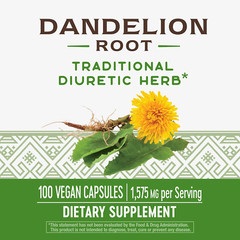 Nature’s Way Dandelion Root Pill 525 mg Traditional Diuretic Herb 100 Capsules