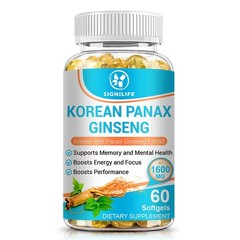 Korean Red Panax Ginseng 120 Capsules – 1600mg Extra Strength NON-GMO No Fillers