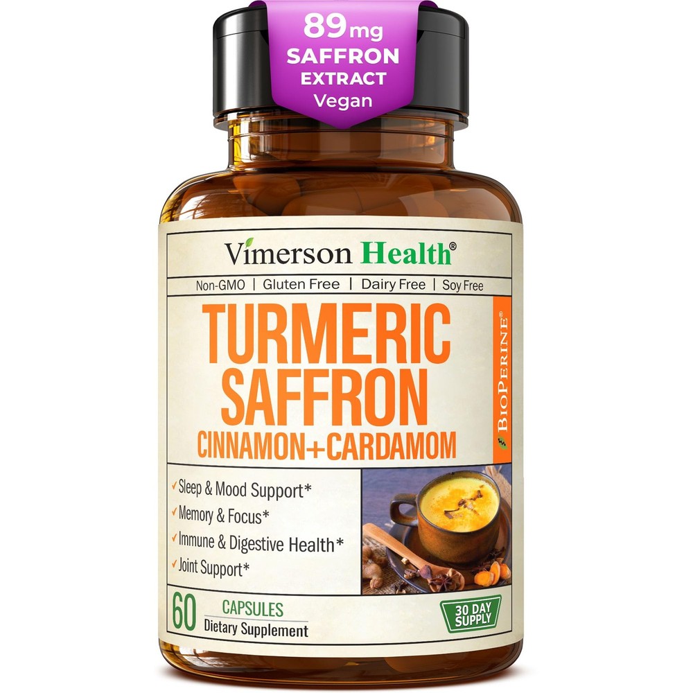 Saffron Supplements – 89mg Extract and 1000mg 60 Count (Pack of 1)