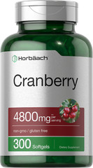 Cranberry Supplement | 4800mg | 300 Softgels | Non-GMO | by Horbaach