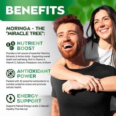 3 Pack Moringa Leaf Capsules 100% Pure Total 180 Capsules Vegan Non-GMO
