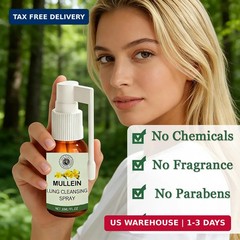 Mullein Lung Cleansing Spray,Organic Herbal Lung Cleanse Mist with Mullein Leaf