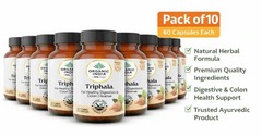 10 X Organic India TRIPHALA 60 Caps Each Ayurvedic Wellness Support Exp 2028