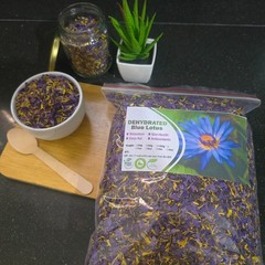 Dried Blue Lotus Petals cut Nymphaea caerulea Crushed Organic Natural Herb Drink