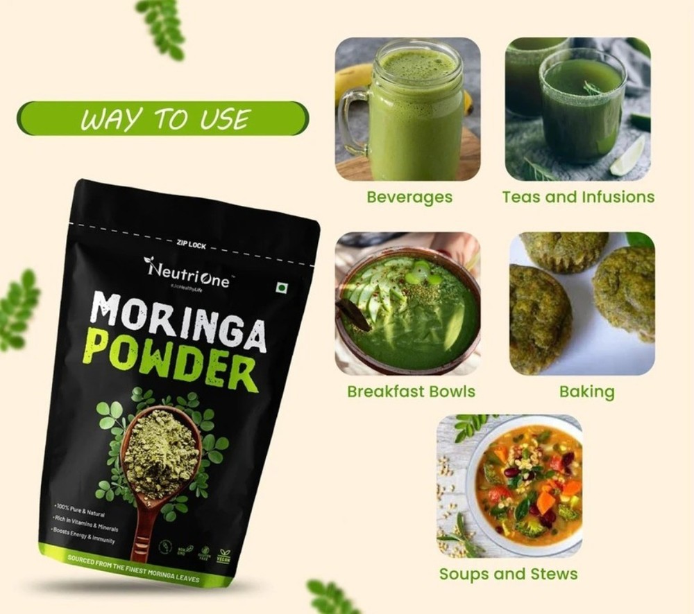 Nutrient-Dense Moringa Powder – Natural Detox & Antioxidant Support – 200g