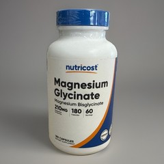 Nutricost Magnesium Glycinate Capsules (180 Capsules, 210 mg Per Serving)