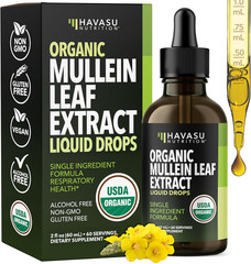 Mullein Drops for Lungs – USDA Organic Mullein Leaf Extract – Respiratory Health