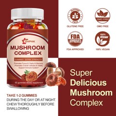 Mushroom gummies help relieve fatigue anti-inflammatory antioxidant properties