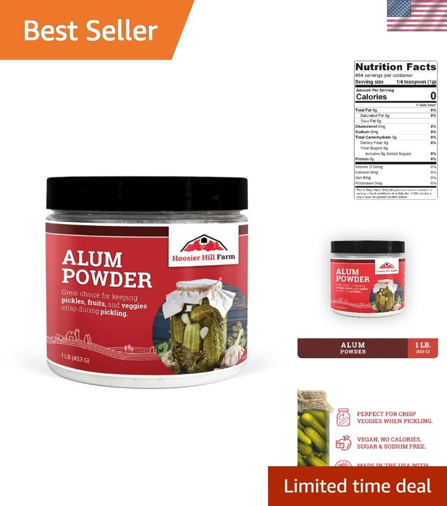 Pure 16 Ounce Alum Pickling Powder – Enhance Your Canning & Floral Arrangements
